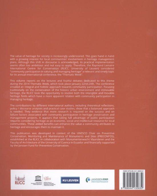 Community involvement in heritage (Reflections on Cultural Heritage Theories and Practices (A series by the Raymond Lemaire International Centre for Conservation, KUL - Deel 1) - Afbeelding 2