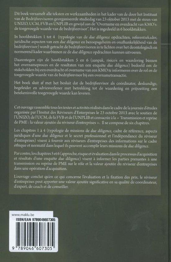 Overname en overdracht van kmo's. De toegevoegde waarde van het due diligence onderzoek - Transmission et reprise de PME. La valeur ajoutée de processus de due diligence (Reeks ICCI 2014-2) - Afbeelding 2