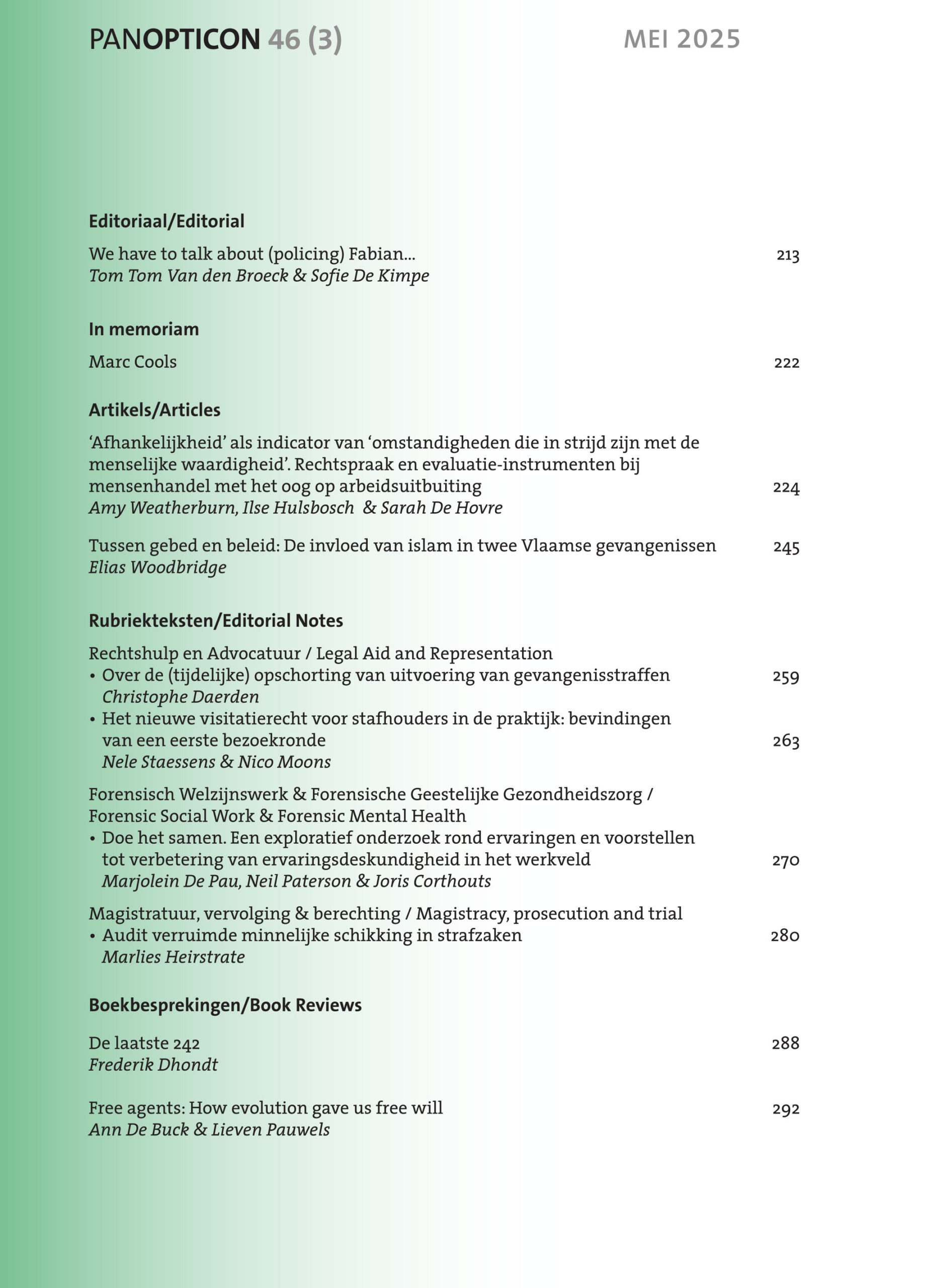 Panopticon – Tijdschrift voor strafrecht, criminologie en forensisch welzijnswerk – 2025 nr. 3 (Jaargang 46)