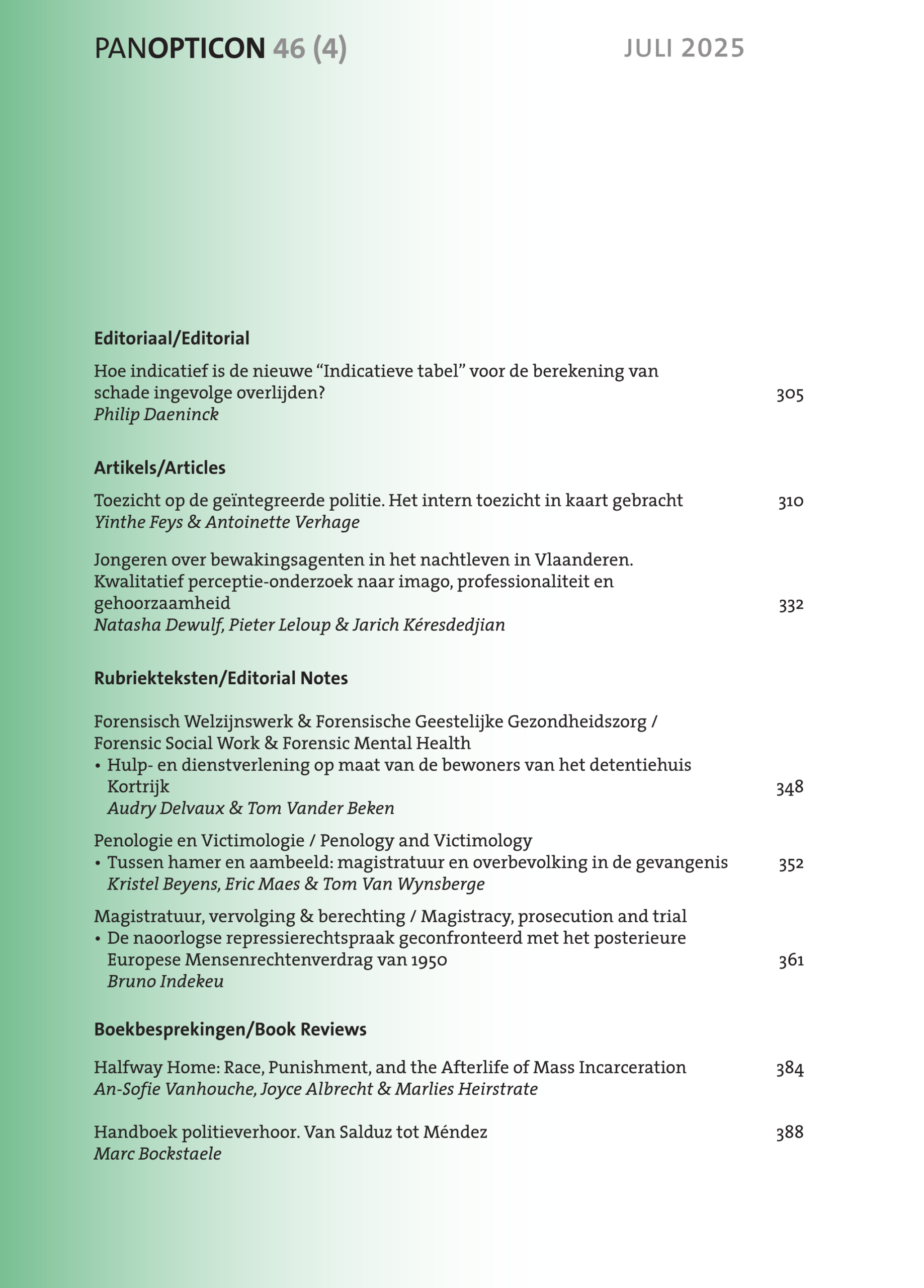 Panopticon – Tijdschrift voor strafrecht, criminologie en forensisch welzijnswerk – 2025 nr. 4 (Jaargang 46)