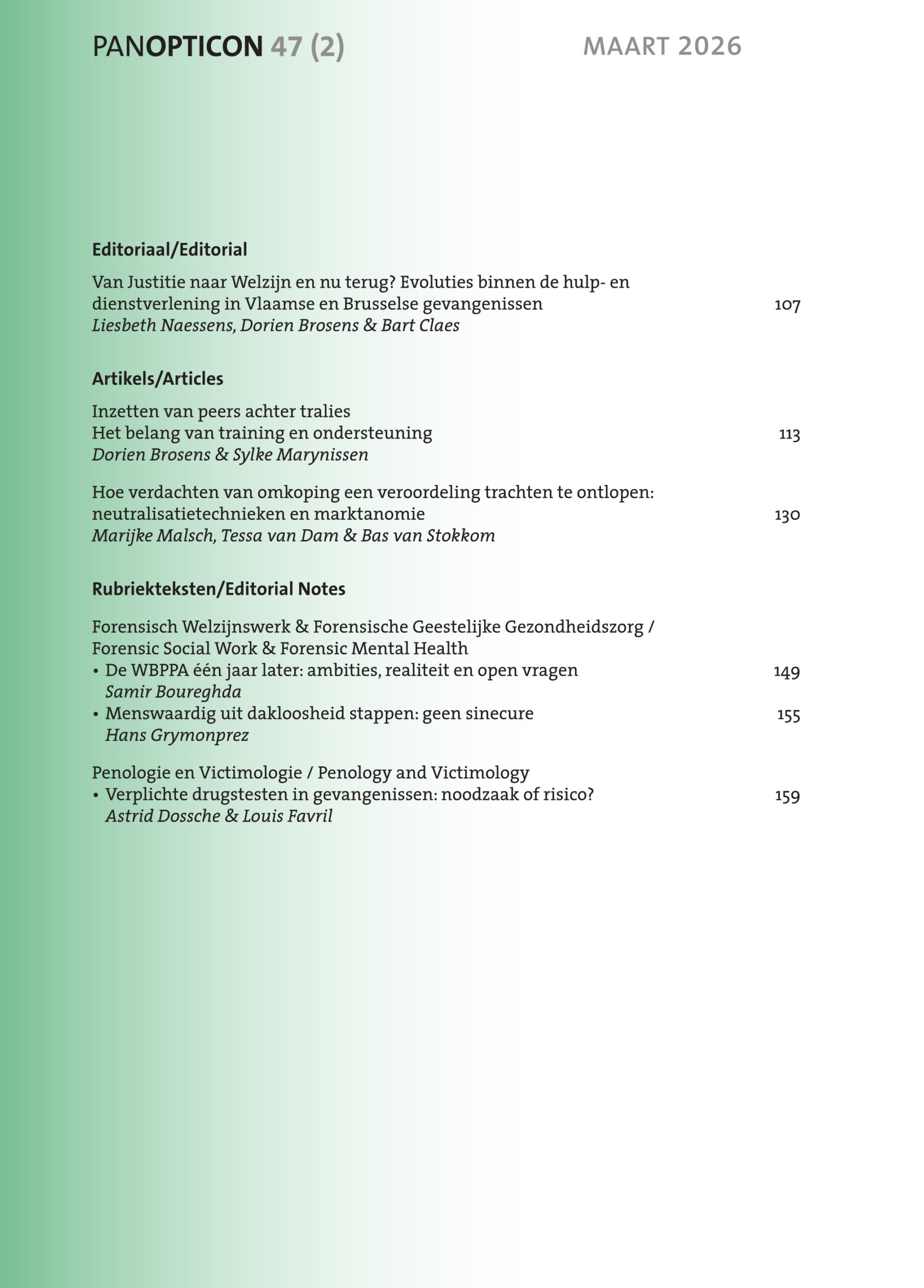 Panopticon – Tijdschrift voor strafrecht, criminologie en forensisch welzijnswerk – 2026 nr. 2 (Jaargang 47)